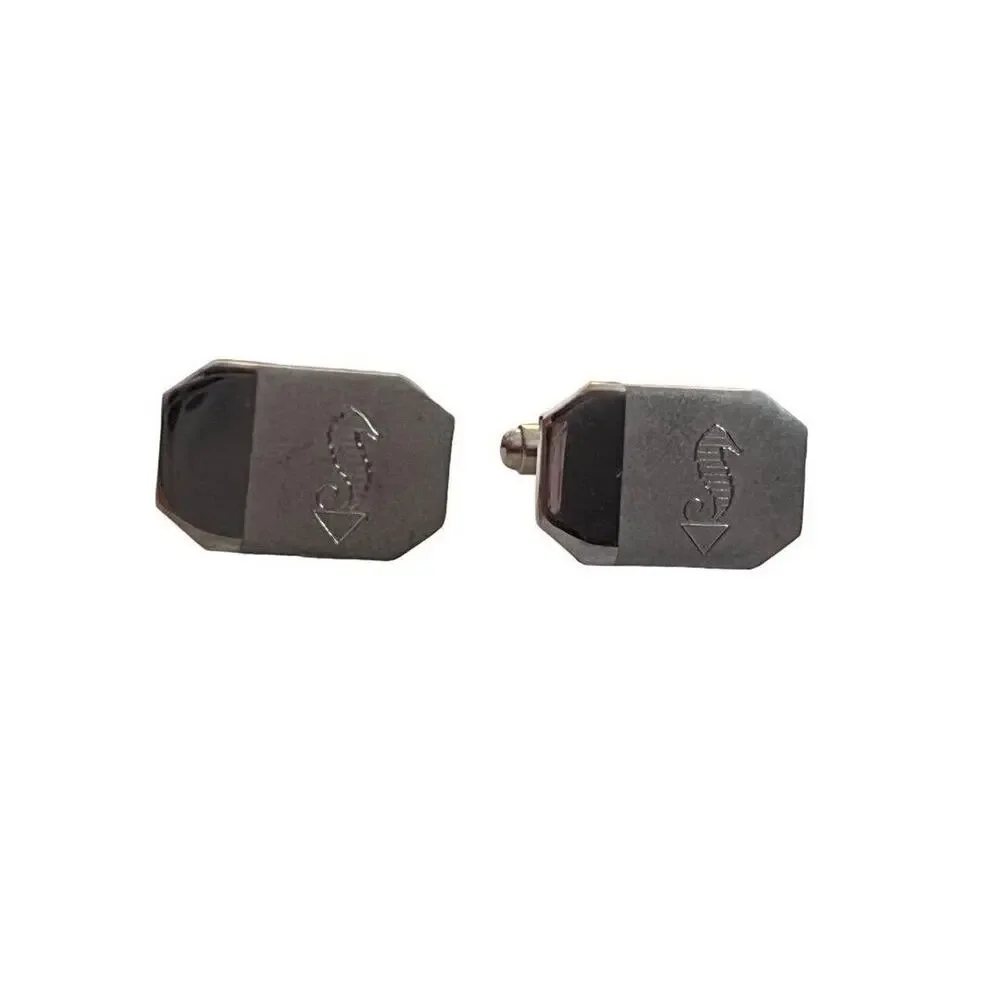 Vintage Silver Tone Seahorse Etched Rectangle Cufflinks
